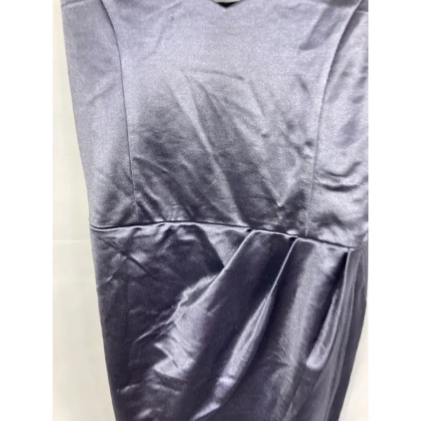 Lulu’s Slate Blue Forever Your Girl Satin Bodycon Dress Size Medium - Image 4