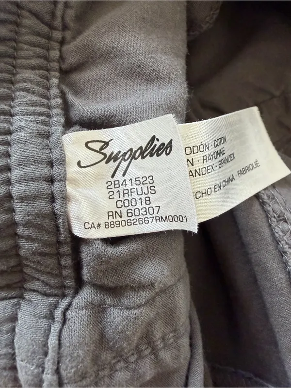 Supplies Gray Pull On‎ Shorts Medium Casual Cotton Blend Elastic Waist - Image 7