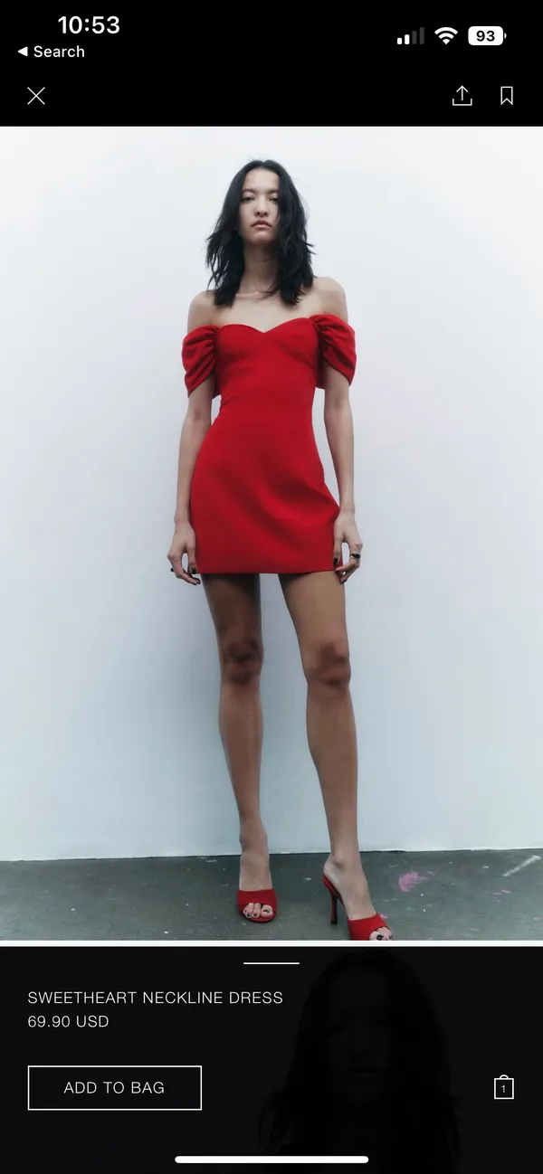 ZARA Red Sweetheart Dress - Image 4