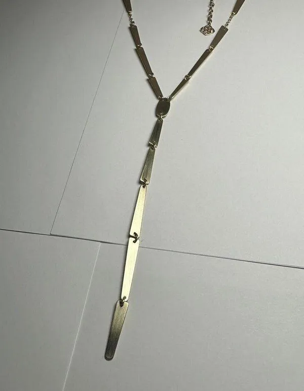 Kendra Scott Gail Y Drop Lariat Necklace Gold Tone - Image 4