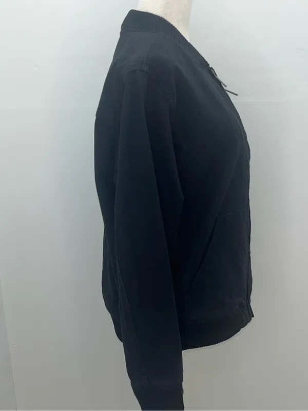 Carhartt Women’s Black Canvas Bomber Full Zip Utility Pocket Jacket Large 12/14 - Image 6