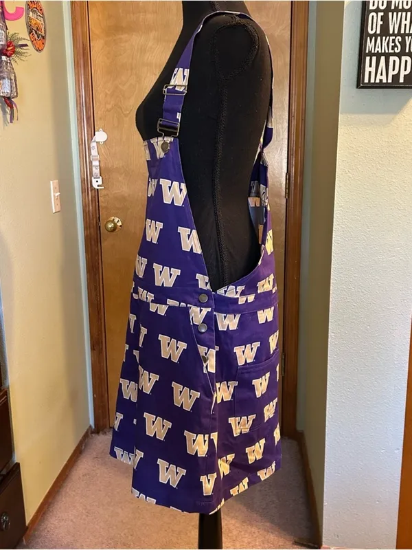 Tellum + Chop purple University Washington Huskies overalls mini dress size L - Image 6