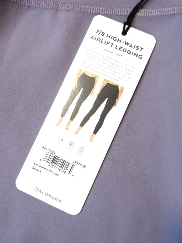 NWT Alo Yoga 7/8 High-Waist Airlift Legging in Lavender Smoke Stretch Workout S - Image 4