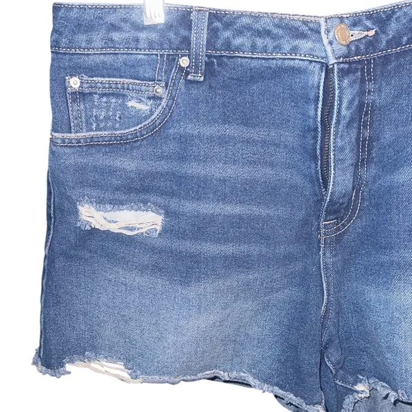 Time and Tru Dark Blue Distressed Jean Shorts Size 16 - Image 6