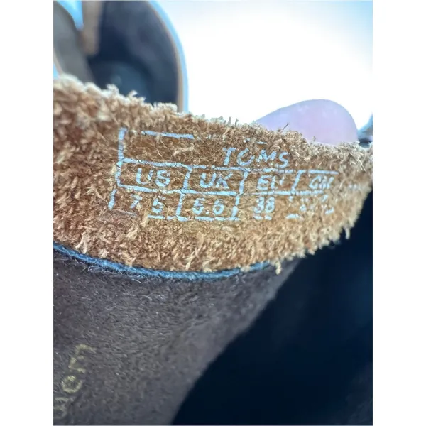Toms Tan Leather Ankle Boots Womens 7.5 Fall Classic Casual Booties Boho - Image 2