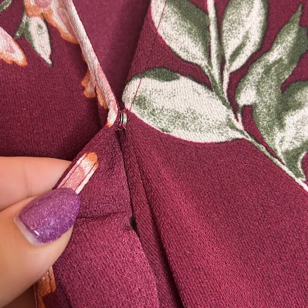 Lulus September Sunsets Burgundy Floral Maxi Wrap Dress - Image 6