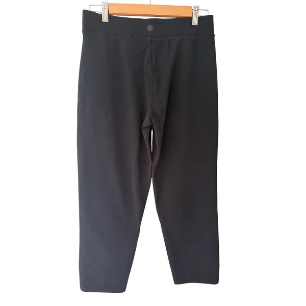 T by Talbots Black Cropped Pants S Petite Cotton Blend Zip Pockets Stretch - Image 3