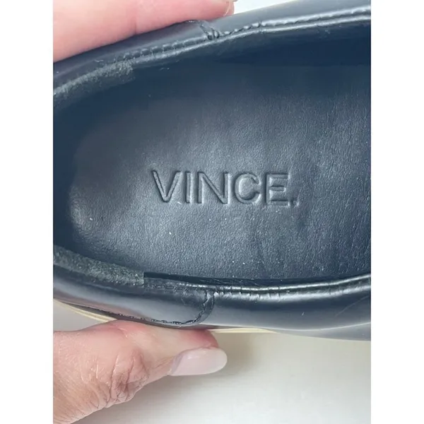 Vince Bale Black Leather Lace Up Platform Low Top Fashion Sneakers Size‎ 6.5 - Image 11