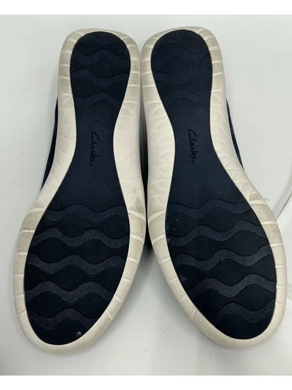 Clarks Cloudsteppers Womens Size 9.5M Adella Poppy Slip On Shoes Navy Blue - Image 7