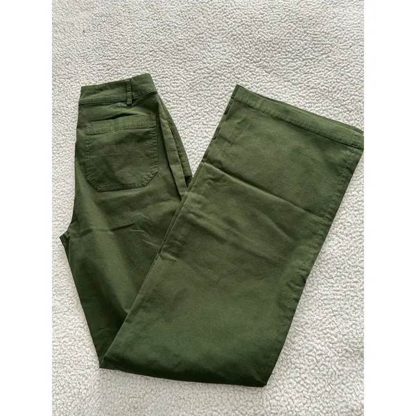 J.Crew $118 Lizzie High Rise Patch Pocket Wide Leg Pant Pine Green Size 24T - Image 12
