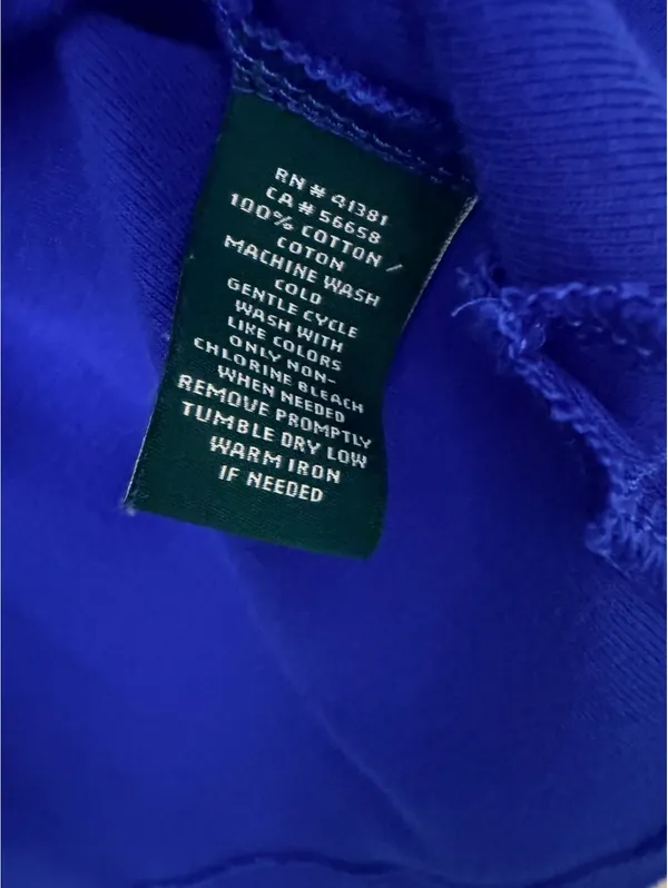 Lauren Ralph Lauren Women’s M Cobalt Blue Gold Zip Boat Neck Cuff Sleeve Top - Image 8