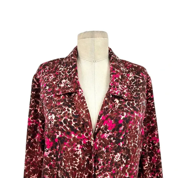 Aritzia Wilfred Silky Tie-Front Blouse Ptna Brown/E.‎ Fuchsia Size Medium - Image 4