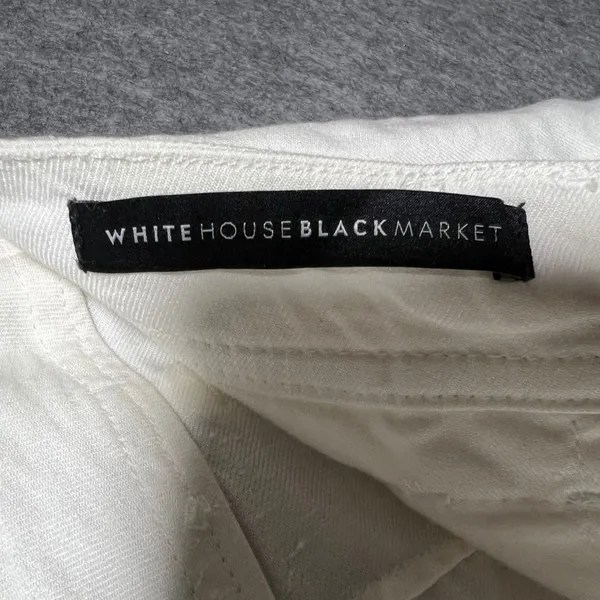 White House Black Market The‎ Trouser White Linen Blend Wide Leg Pants Size 4 - Image 7