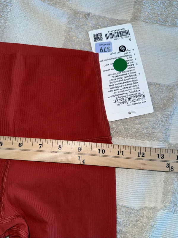 Lululemon Align Cayenne Ribbed High-Waist Leggings 28” size 0‎ - Image 2