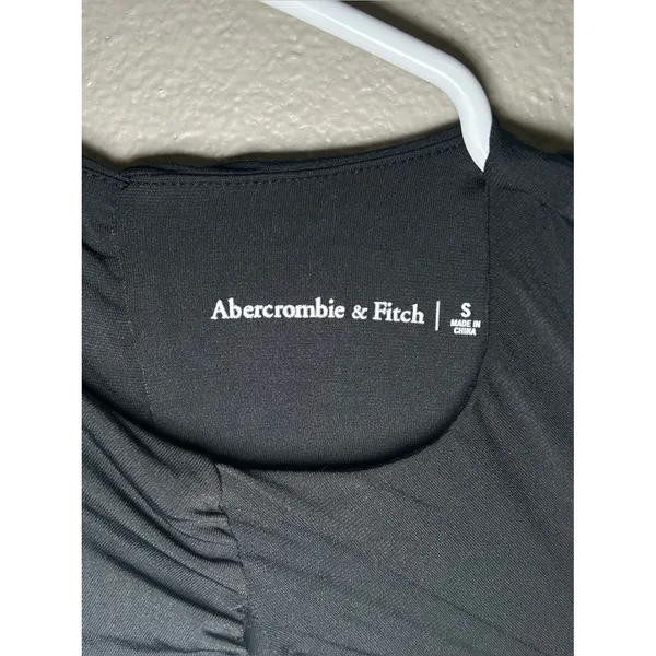 NEW Abercrombie & Fitch Black Keyhole Ruched Mini Dress Women’s Size Small - Image 8