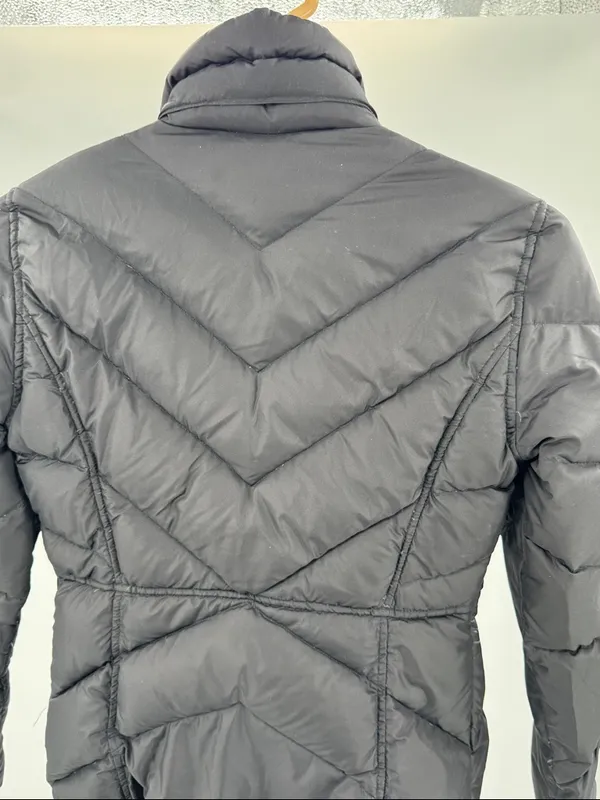 J. Crew Women's Black Chevron-Quilted Puffer Jacket down filled winter xs - Image 3