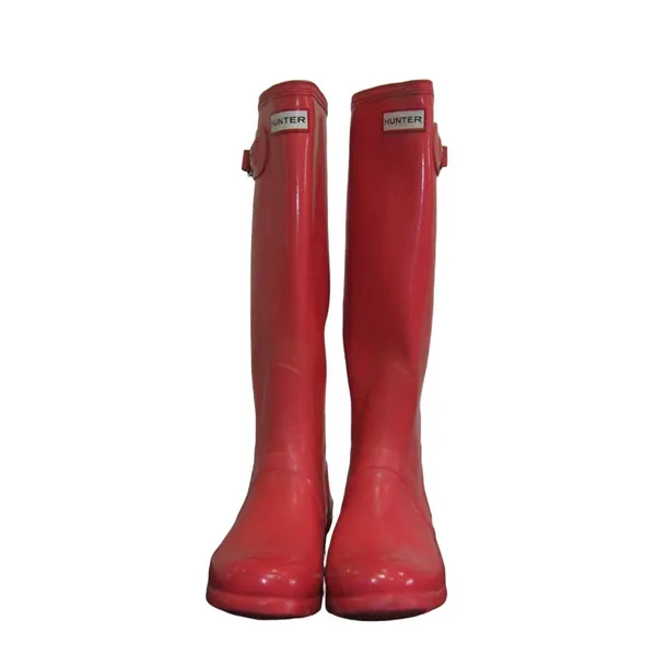 Hunter Pink Original Gloss Rain Boots Sz 5F - Image 2