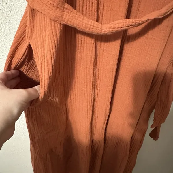 Lulus Ready for Sunshine Rust‎ Orange Off-the-Shoulder Maxi Dress Size Medium - Image 3
