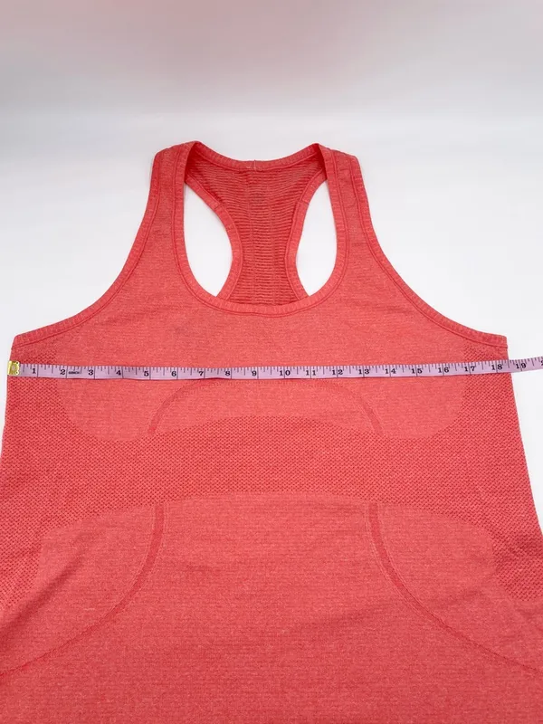 Lululemon Swiftly Tech Racerback Tank Top Size 12 Heathered Orange Coral Running - Image 11