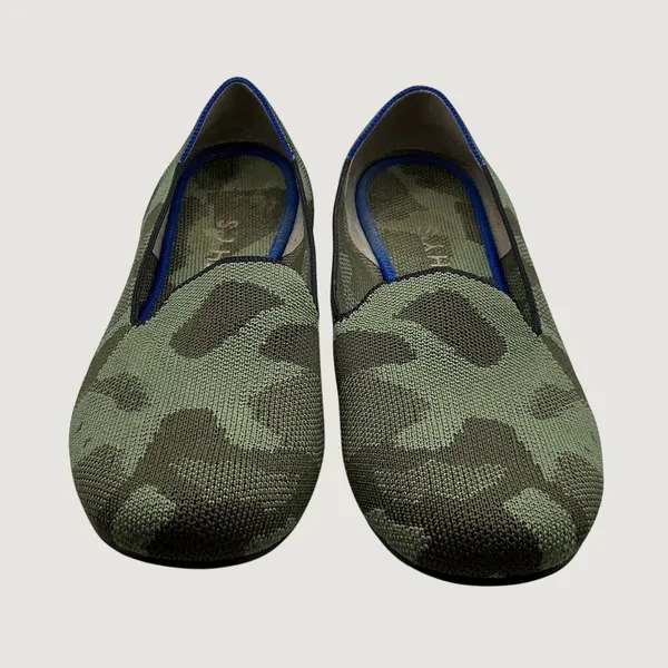 Rothys The Loafer Olive Camo Green Knit Round Toe Flats Shoes Womens 9 - Image 3