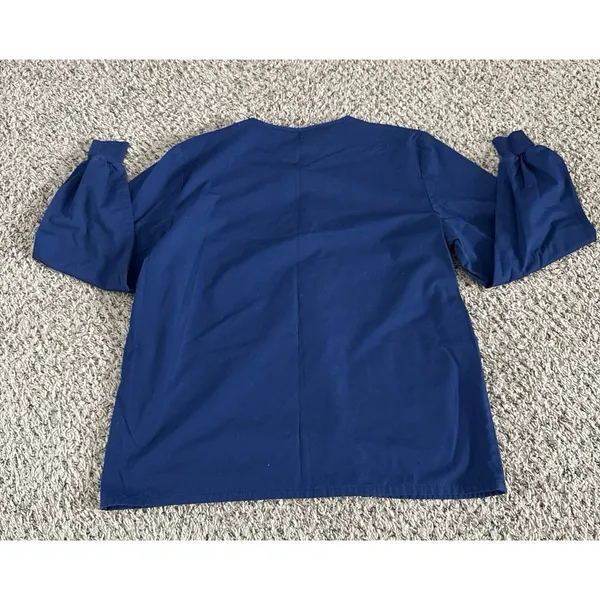 RX Gear Women's Navy Blue Long Sleeve Snap Button down Scrub Top Size‎ Medium - Image 9