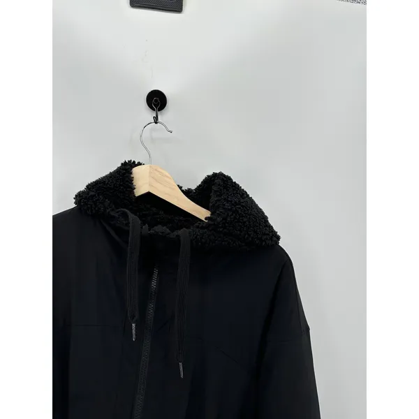 Lululemon Reversible Fleece Jacket Womens 8‎ Black Full Zip Sherpa Lined Hooded - Image 4