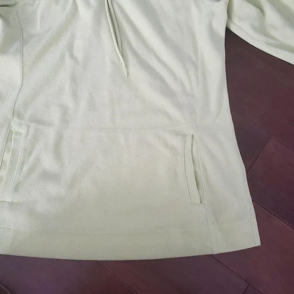 Columbia fleece with hood size large in grinish/yellow color. Very warm - Image 2