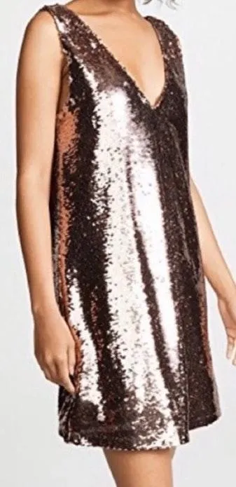 BB Dakota REVOLVE ROSE GOLD SPARKLE MOTION SEQUIN SHIFT DRESS - Image 2