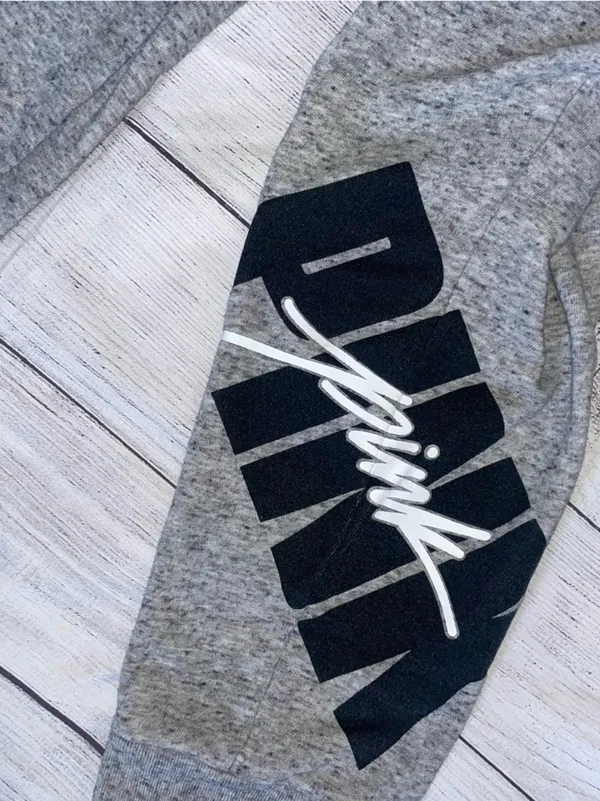 PINK Victoria's Secret Gray Logo Joggers - Image 2