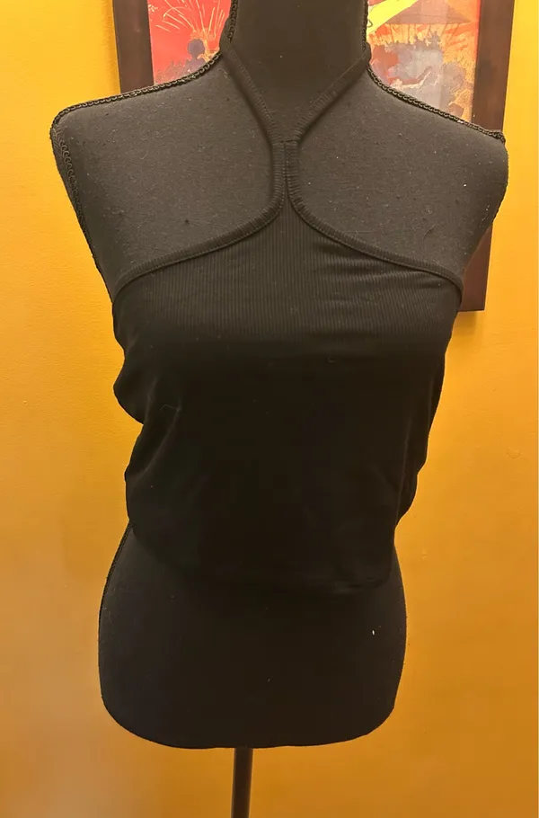New With Tags Express Black Fitted Ribbed Crop Tank Size L  - Image 5