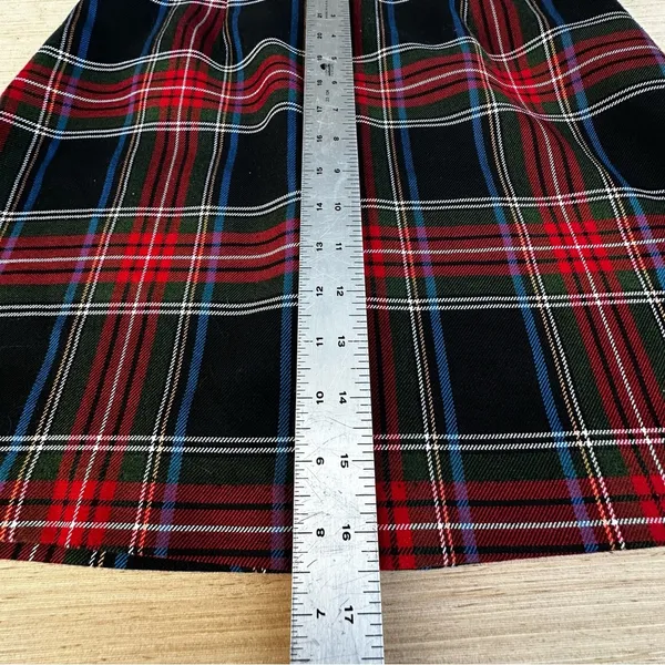 Vintage Y2K Red Blue Plaid A-Line Mini‎ Skirt Gothcore Casual Workwear Womens - Image 5