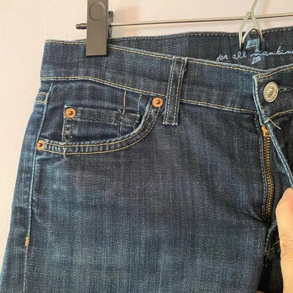 7 for all Mankind Dojo Capri Jeans Y2K Dark Wash Low Rise Retro Women's size 28 - Image 4