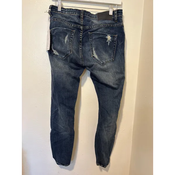 NWT One Teaspoon Sz 26 Blue Milk Freebird II Distressed Low Waist Boyfriend Jean - Image 6