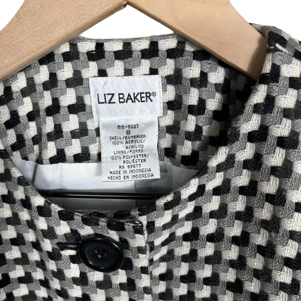 Liz Baker I Vintage 80s Black & White Houndstooth Skirt Suit Set Separates - Image 3