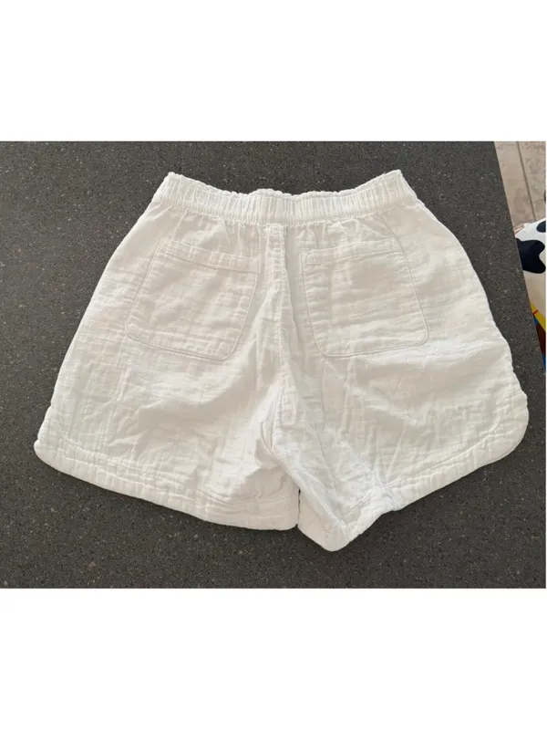 Old Navy White Crinkle Gauze Shorts High Waisted Comfort Waistband Size S - Image 3