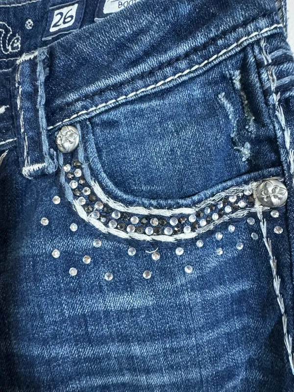 Miss Me JE5453B7R Bootcut Rhinestone Sequin Pocket Jeans - Image 5