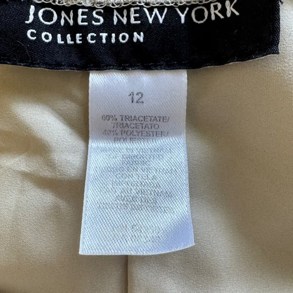 Jones New York Collection Beige Straight Leg Dress Pants Tan High Rise Slacks 12 - Image 7