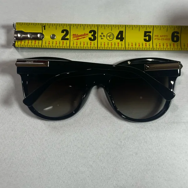 MCM Oversized Gradient Lens Sunglasses Black Gold Accent - Image 6