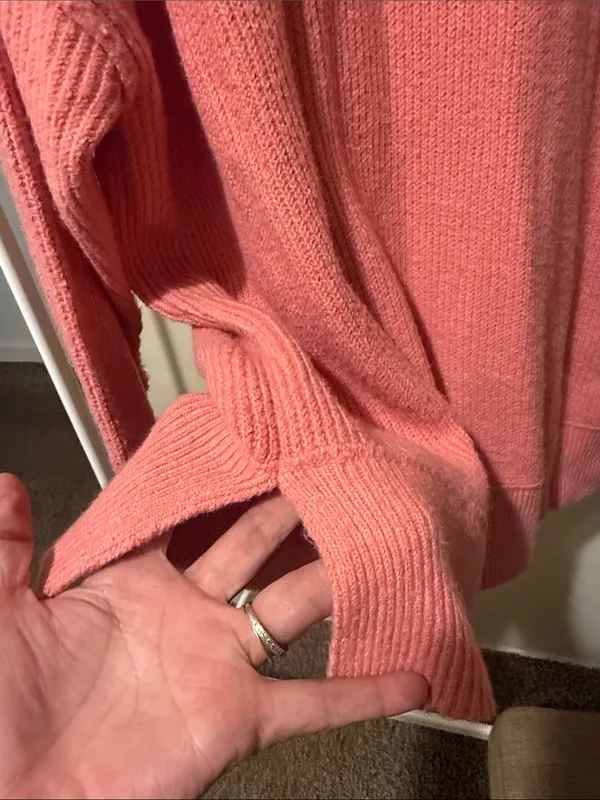 aerie oversized Coral Pink Knit Pullover size XL - Image 9