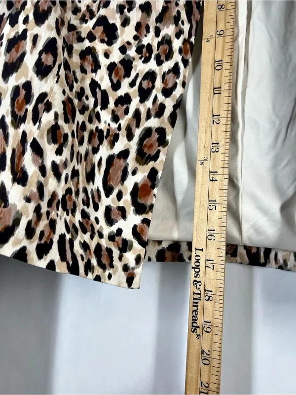 Avec Les Filles Cropped Blazer Leopard Print Brown & Black Size 6 - Image 11