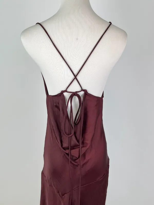 NWOT Farm Rio Ruffled Sleeveless V-Neck Maxi Dress Burgundy Size M - Image 10
