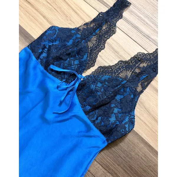 Free People Countryside Maxi Slip Campanula Combo Blue Lace Dress S - Image 7