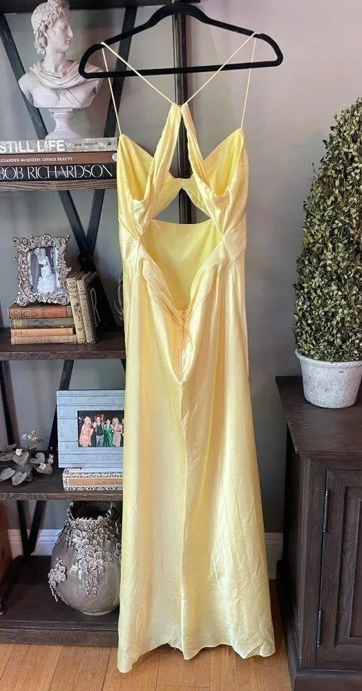 Ieena for Mac Duggal Twist Front Gown Yellow Womens Size 14 - Image 8