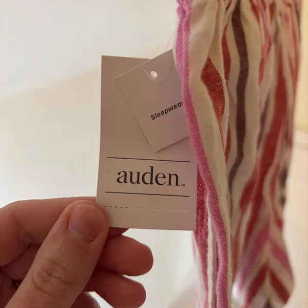 Auden NWT Women's Pink Striped Flannel Sleep Short Size M - Image 6