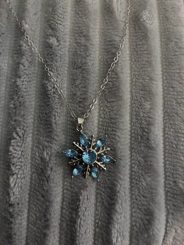 Snowflake Necklace 925 Sterling Silver Blue Snowflake Pendant Christmas Necklace for Women Holiday Birthday Gifts - Image 2
