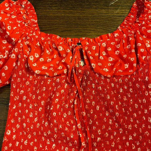 Floral Mini Summer Dress Red Size XL - Image 2