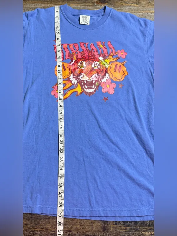 Comfort Colors Blue Tiger Nirvana Graphic Tee - Image 6