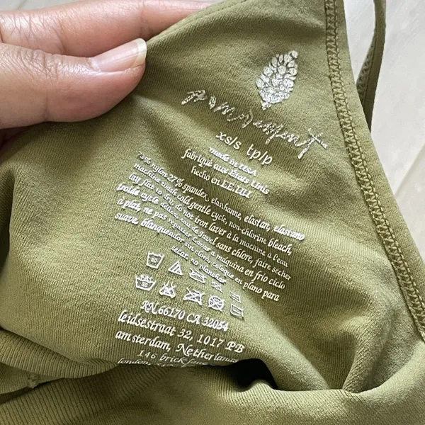 Free People Tank Top ruched crop good karma womens Green (xsmall small) workout - Image 3