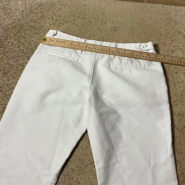 Lacoste Womens Old Money White‎ Cotton Chino Pants Straight Leg Size 29 Preppy - Image 4