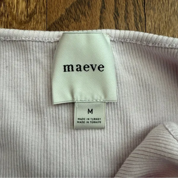 Anthro Maeve Ribbed Poplin Twofer Midi Dress Lavender M Cotton Adjustable Strap - Image 6